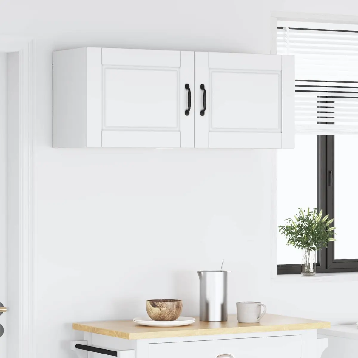 Wall-mounted Cabinet Set of 2 Engineered Wood White 50 x 31 x 40 cm Kitchen Storage
