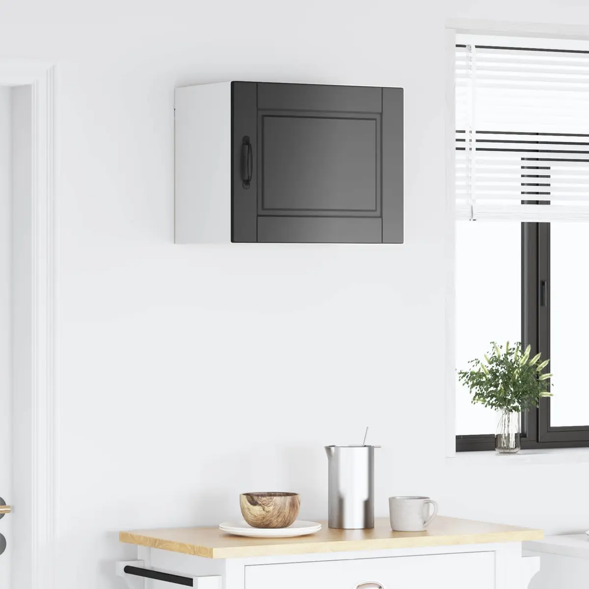 Wall Cabinet Kitchen Engineered Wood 50 x 31 x 40 cm Black
