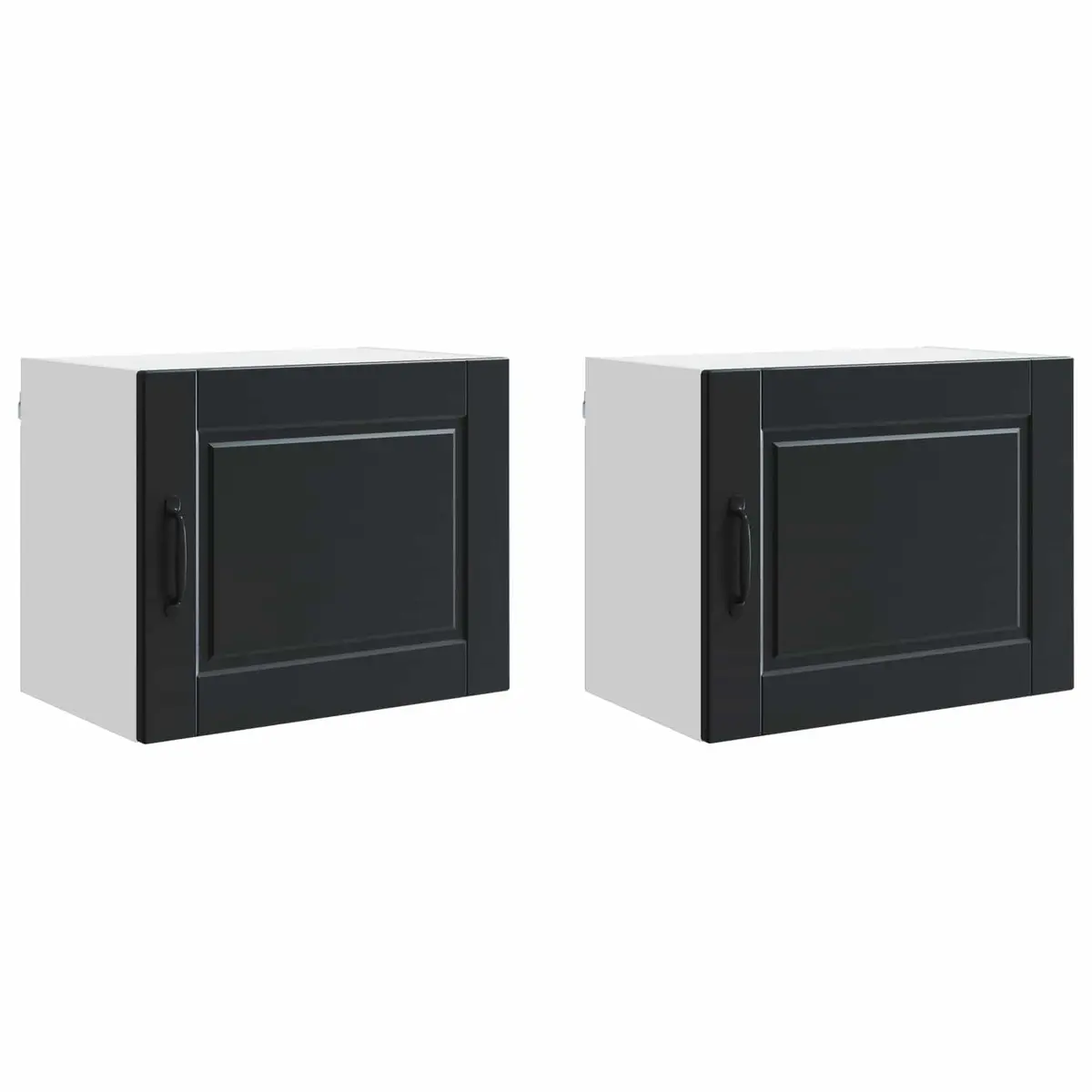 Wall Cabinet PORTO 2 pcs Black Kitchen Storage Engineered Wood 50 x 31 x 40 cm