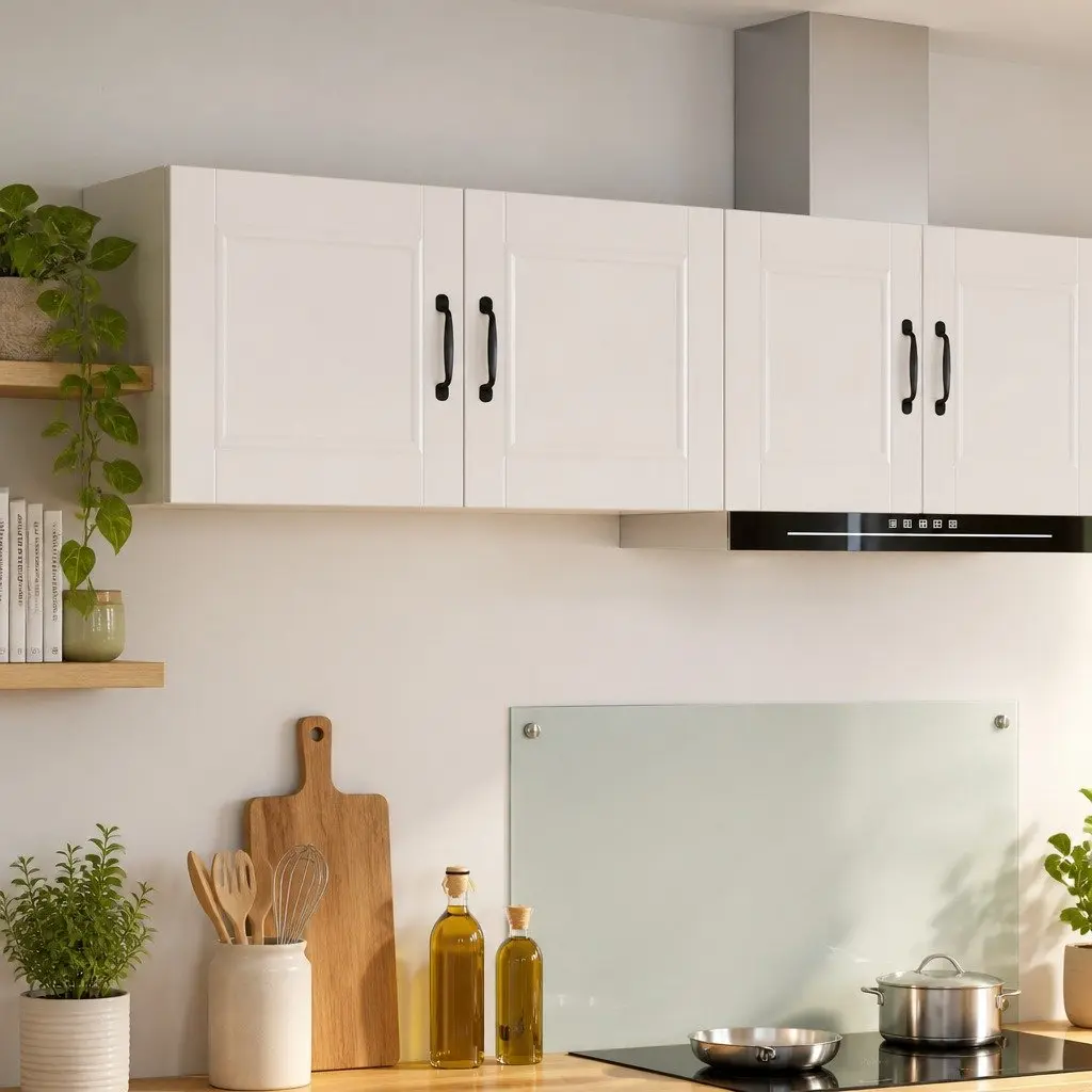 Kitchen Cabinets Engineered Wood High Gloss White 50x31x40cm 2 Pieces Modern Wall Mounted Storage Shelves