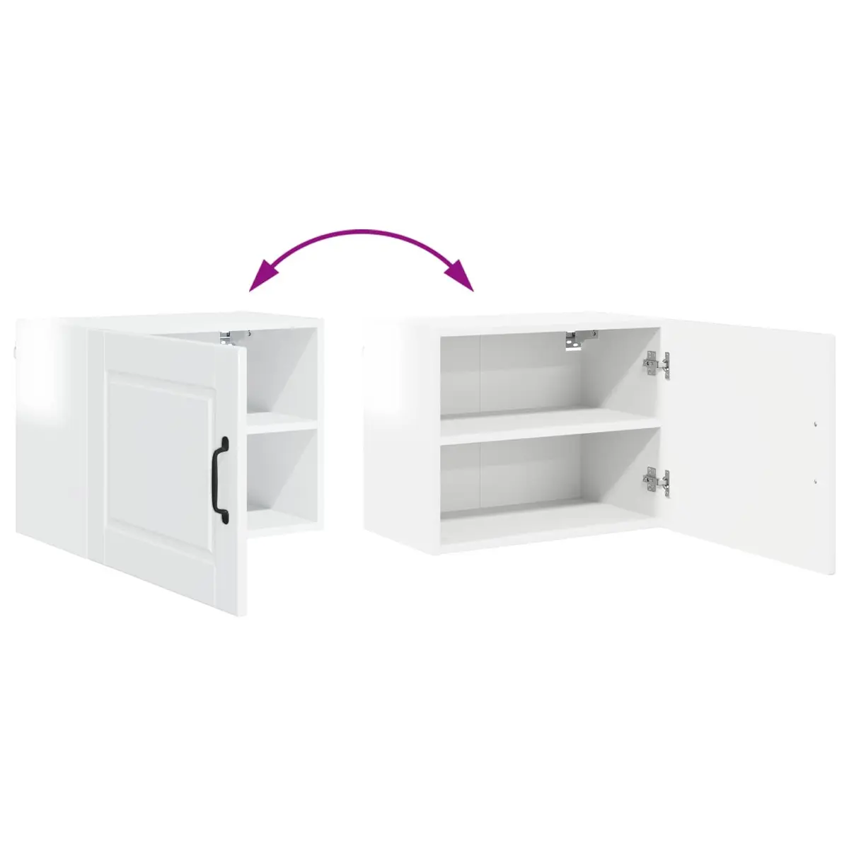 Kitchen Cabinets Engineered Wood High Gloss White 50x31x40cm 2 Pieces Modern Wall Mounted Storage Shelves