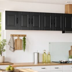 Functional Wall-Mounted Cabinets - 2pcs Black PORTO