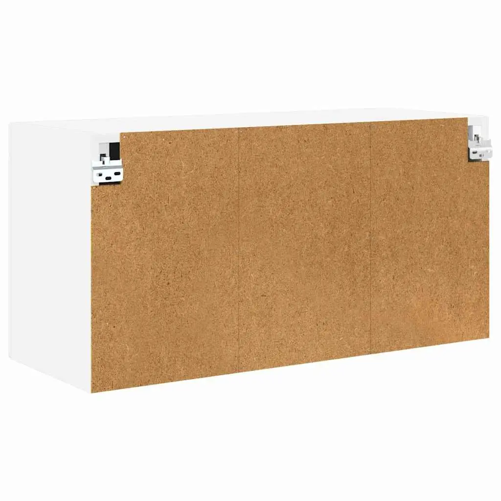Wall Cabinet Kitchen Storage PORTO White 80x31x40cm Engineered Wood Shelves