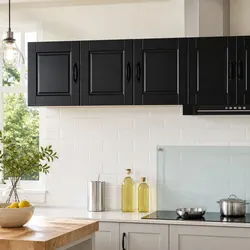 Functional Black Wall Cabinet for Your Indoor Kitchen 80x31x40cm