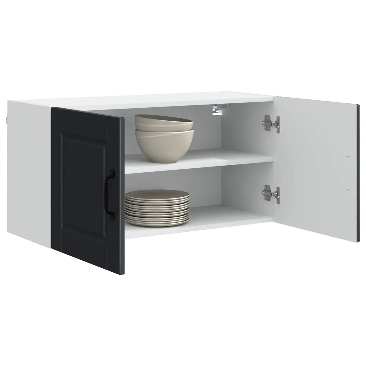 Wall Cabinet Engineered Wood 80x31x40cm Black Mounted Shelf