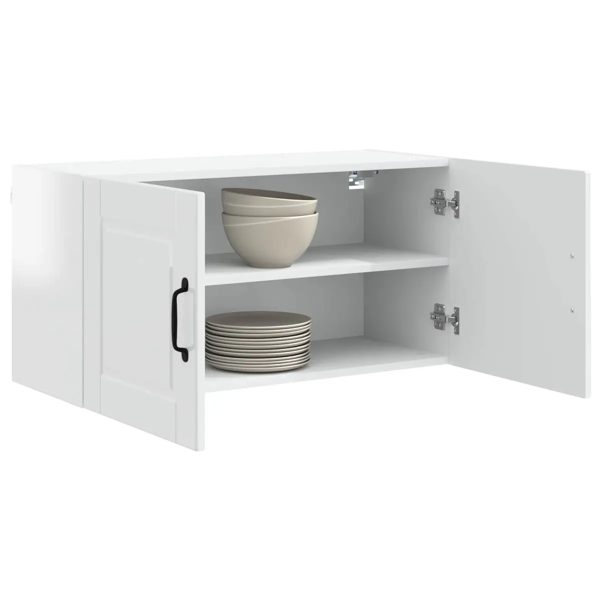 Wall Cabinet Engineered Wood Wall Mounted 80 x 31 x 40 cm High Gloss White