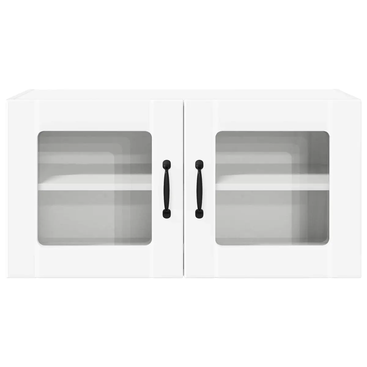 Wall Glass Cabinet Storage Unit Kitchen Organiser White 80x31x40cm Shelves