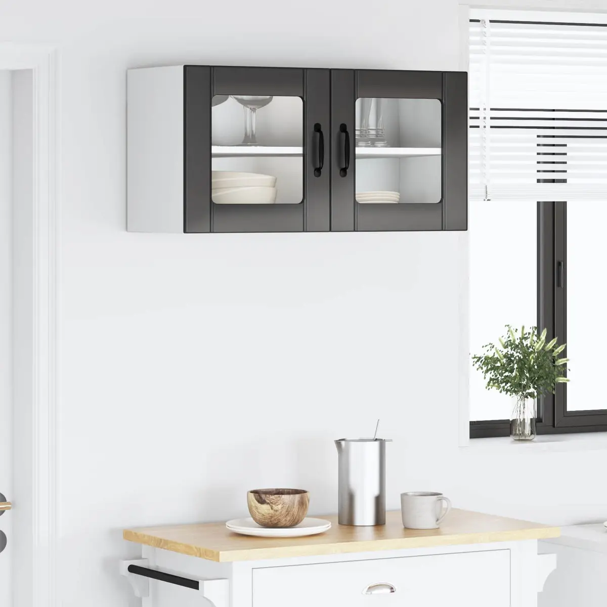 Wall Glass Cabinet 80x31x40cm for Indoor Use