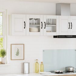 Wall-Mounted Glass Cabinet for Organized Kitchen Space