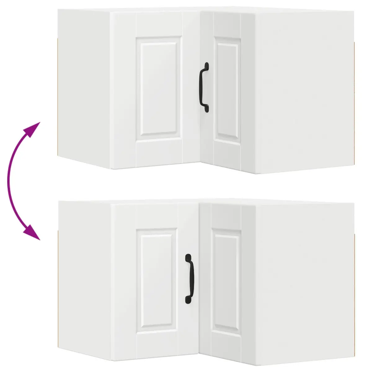Wall Corner Cabinet Kitchen Storage White Wooden Organizer Shelves Compartments