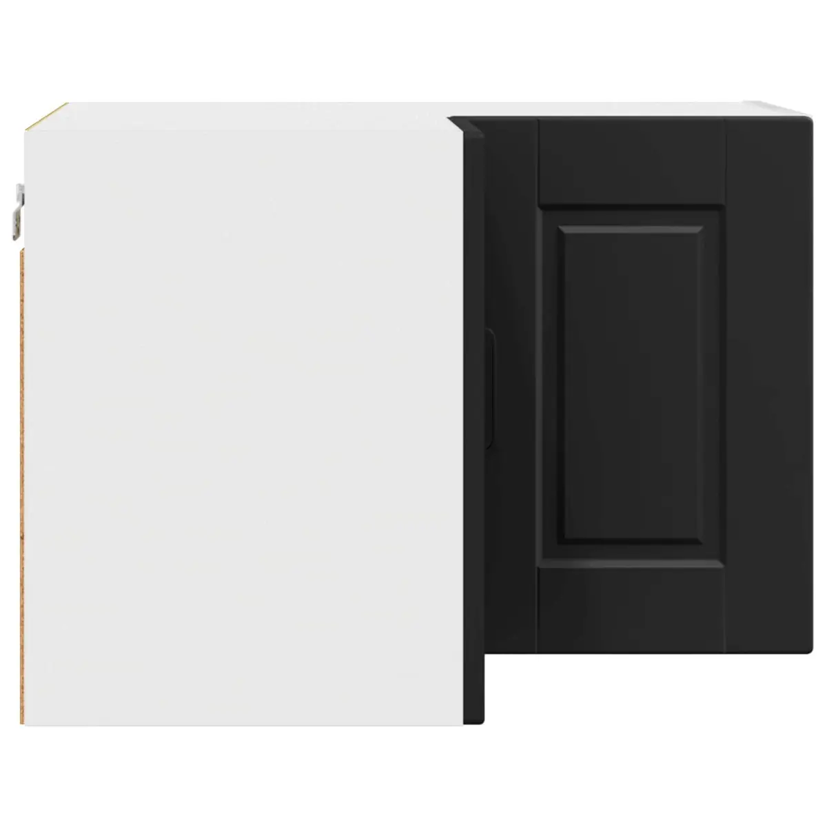 Wall Corner Kitchen Cabinet Black Storage Shelves Engineered Wood 57x57x40cm
