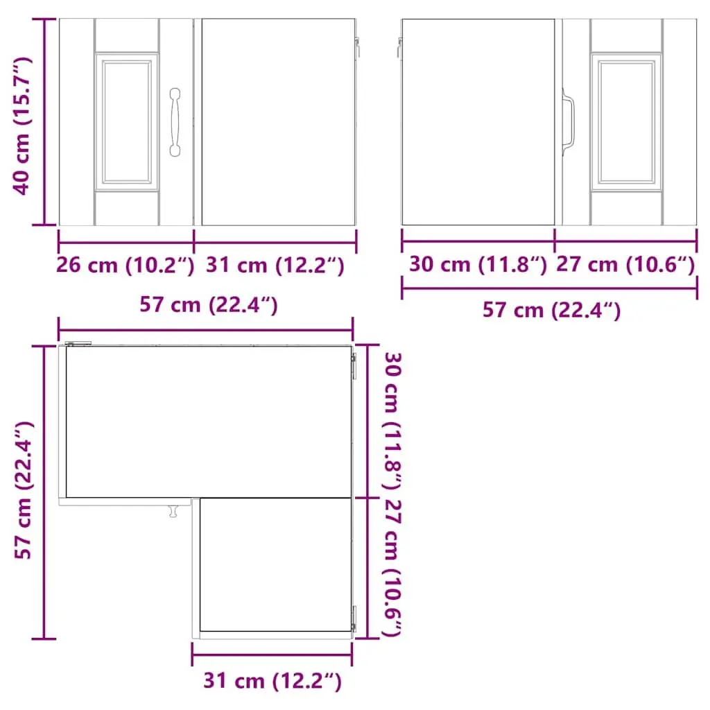 Wall Corner Kitchen Cabinet High Gloss White Storage Shelves Modern Design