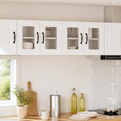 Practical Wall Glass Cabinet for Kitchen Use