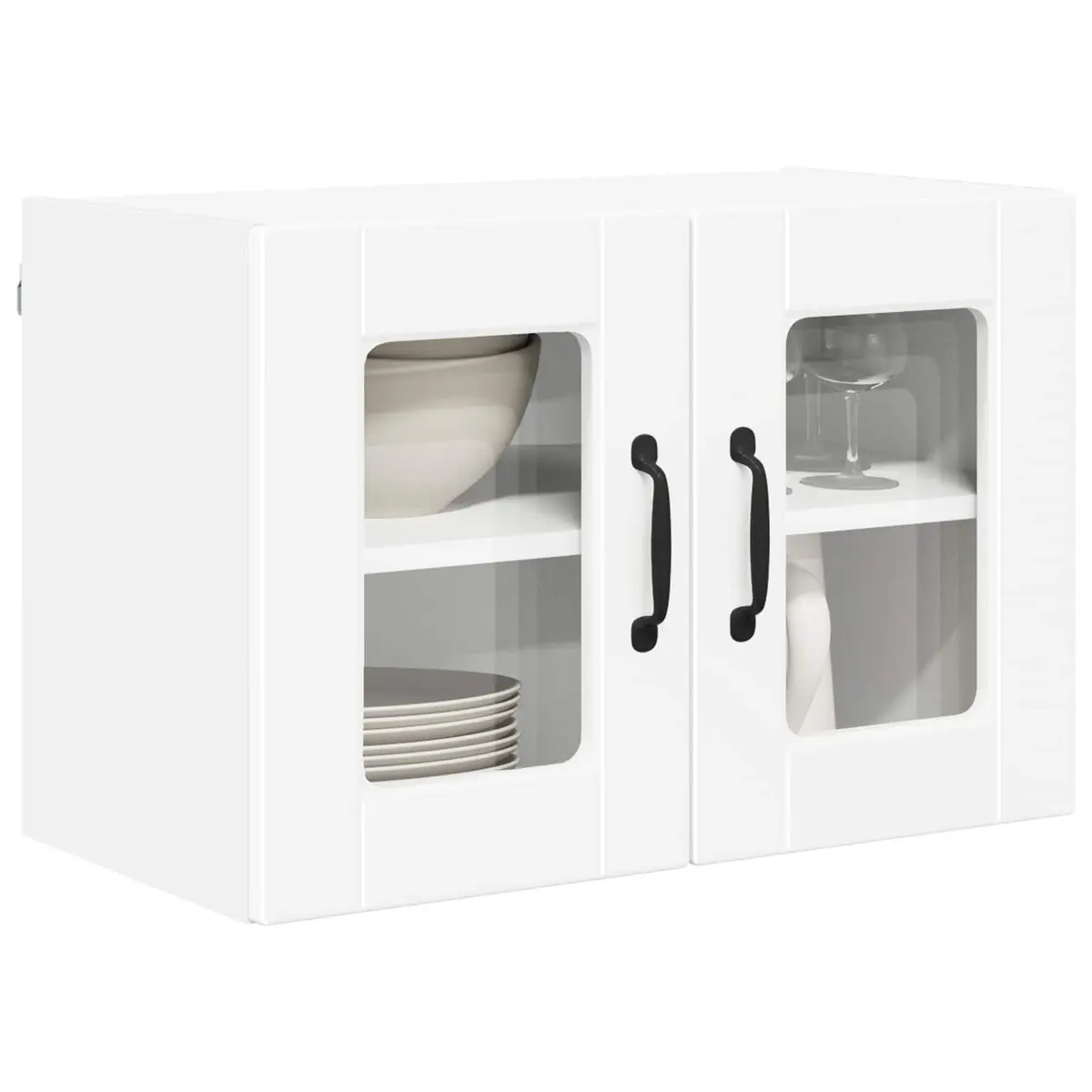 Wall Glass Cabinet Engineered Wood 60x31x40cm White