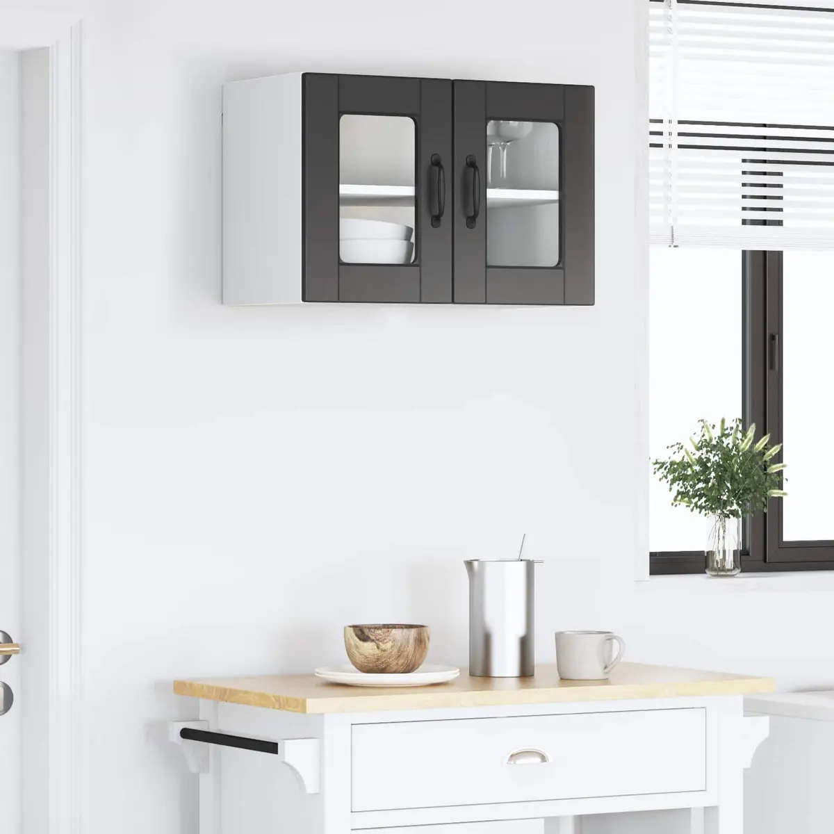 Wall Cabinet Engineered Wood 60x31x40cm Black