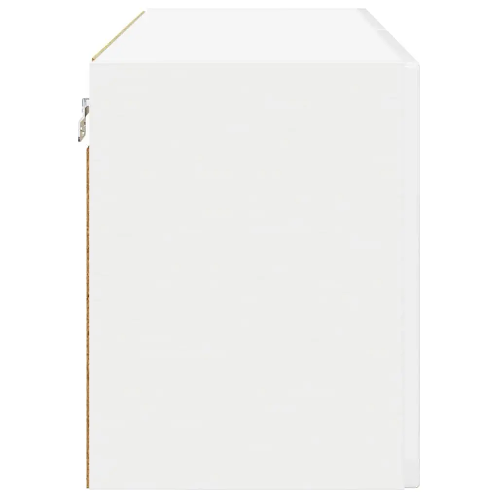 High Gloss White Wall Mounted Kitchen Storage Cabinet Engineered Wood 2 Piece