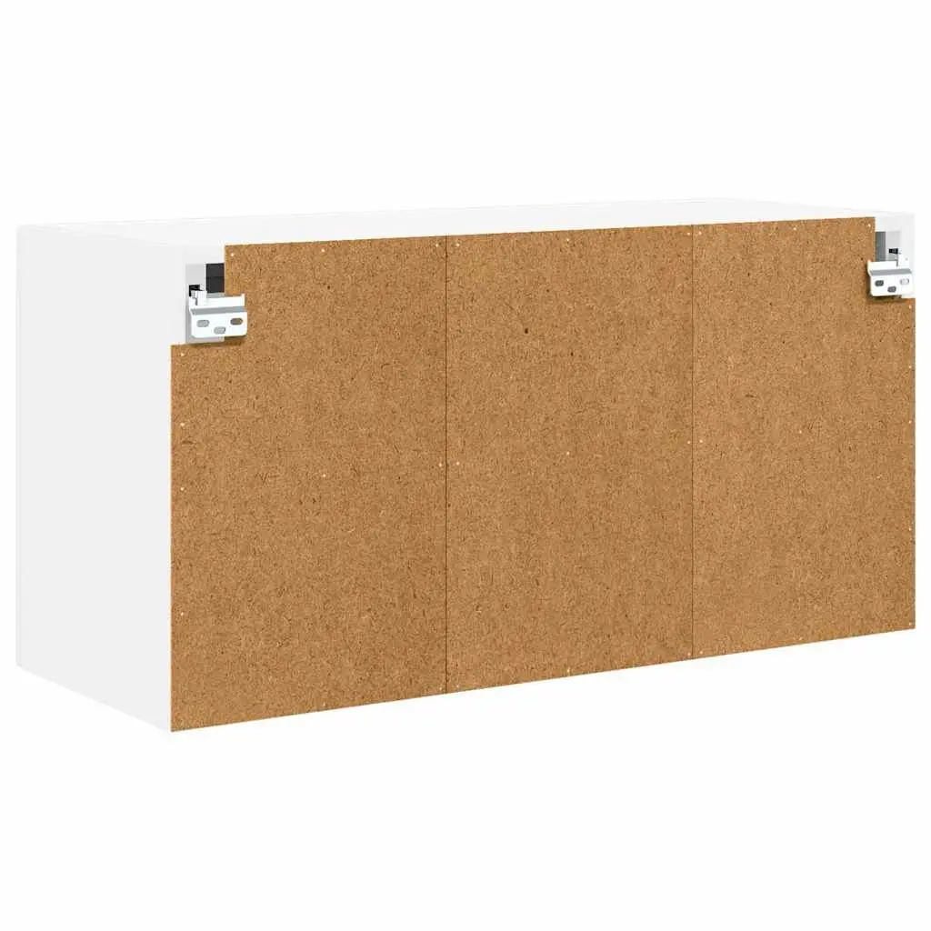 High Gloss White Wall Mounted Kitchen Storage Cabinet Engineered Wood 2 Piece