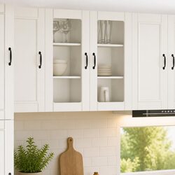Versatile Wall Glass Cabinet PORTO for Your Kitchen 40 x 31 x 80 cm Set of 2