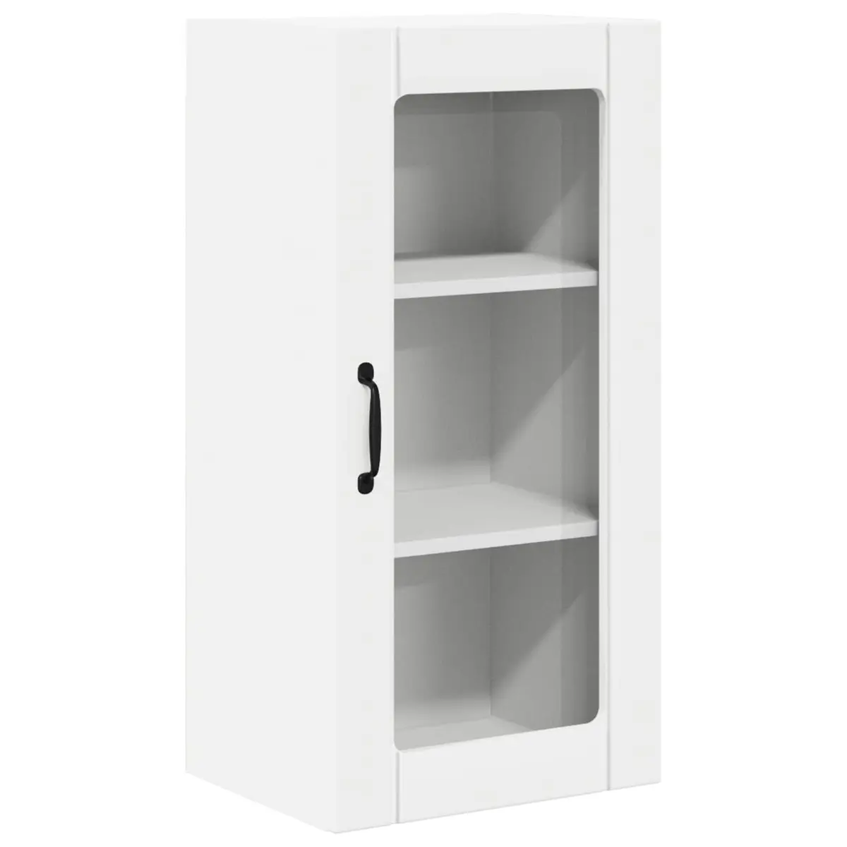 Wall Glass Cabinet PORTO White Kitchen Storage 40 x 31 x 80 cm Set of 2