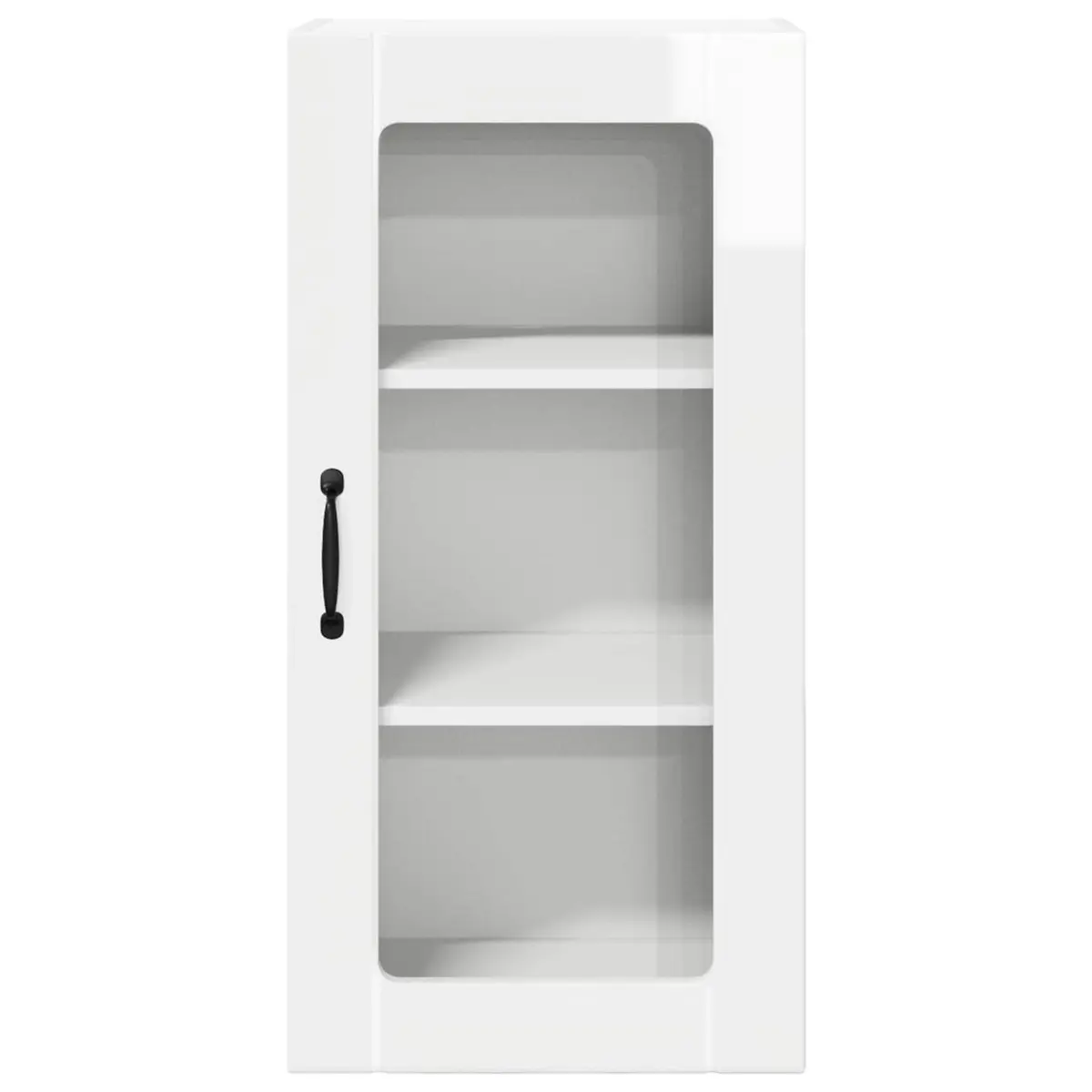 Wall Cabinet High Gloss White Engineered Wood with Shelves and Compartments 40x31x80cm
