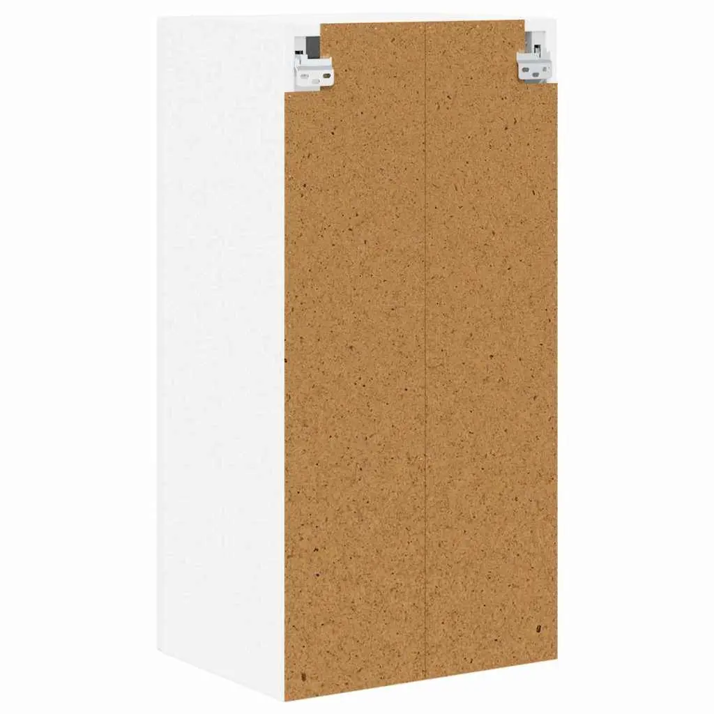 Wall Cabinet High Gloss White Engineered Wood with Shelves and Compartments 40x31x80cm