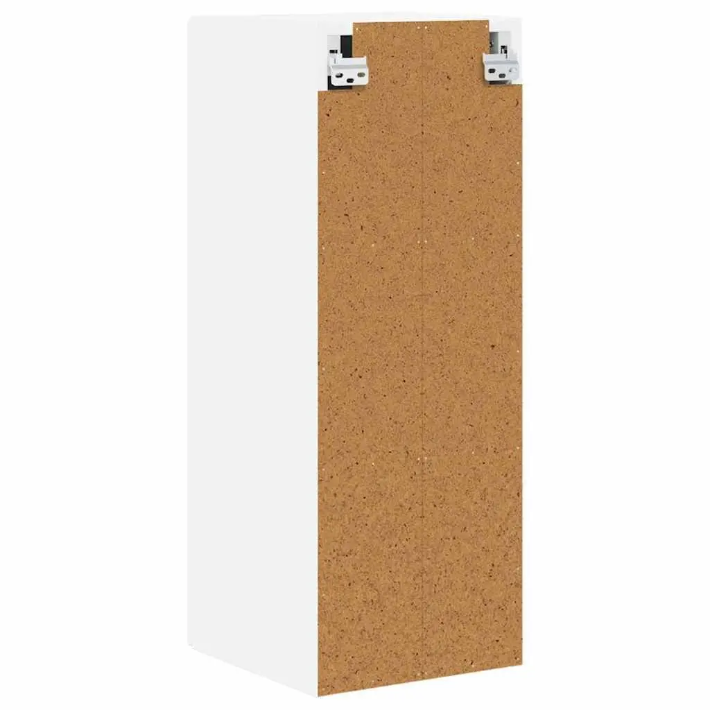 Wall Cabinet Engineered Wood White Mounted Shelves 30x31x80cm Modern Kitchen Storage Unit