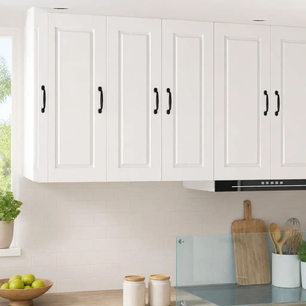 Wall-mounted Kitchen Storage Cabinet Set 2 Pieces Engineered Wood White 30x31x80cm