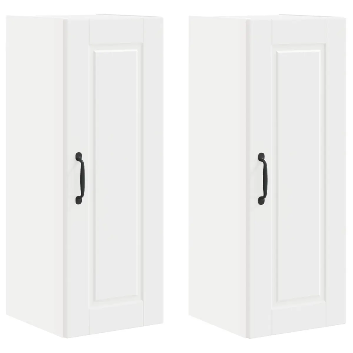 Wall-mounted Kitchen Storage Cabinet Set 2 Pieces Engineered Wood White 30x31x80cm