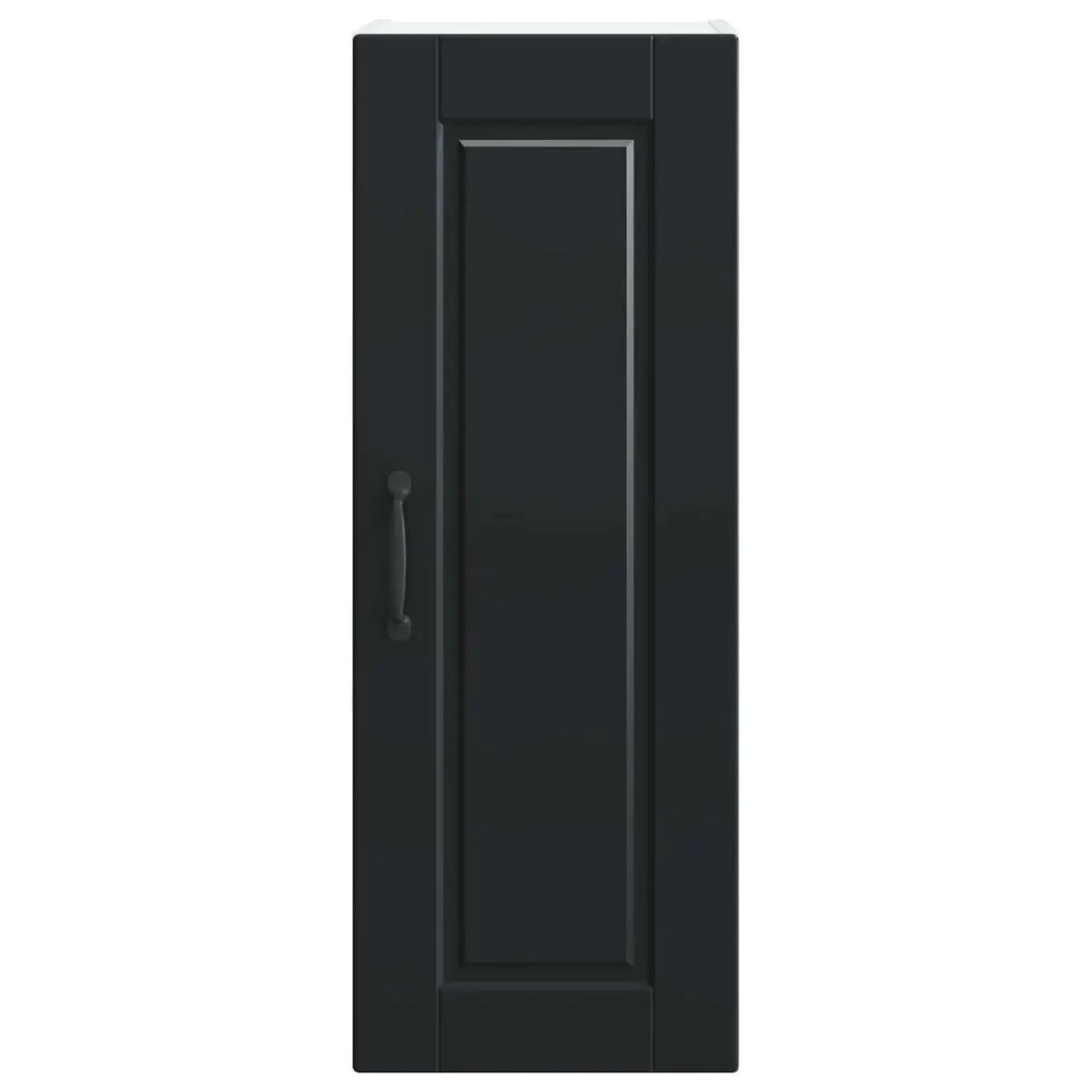 Wall Cabinet Kitchen Storage 2 pcs Black Engineered Wood Shelves Compartments