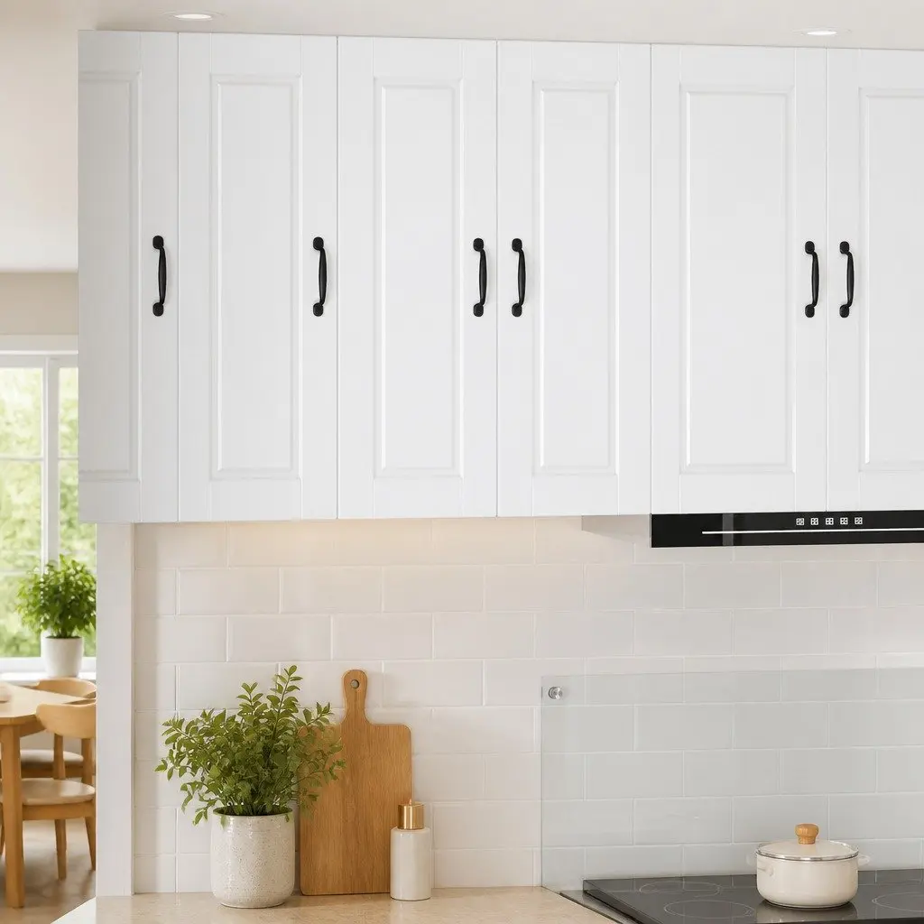 Wall Cabinet Engineered Wood 30x31x80cm High Gloss White 2 Piece Modern Storage