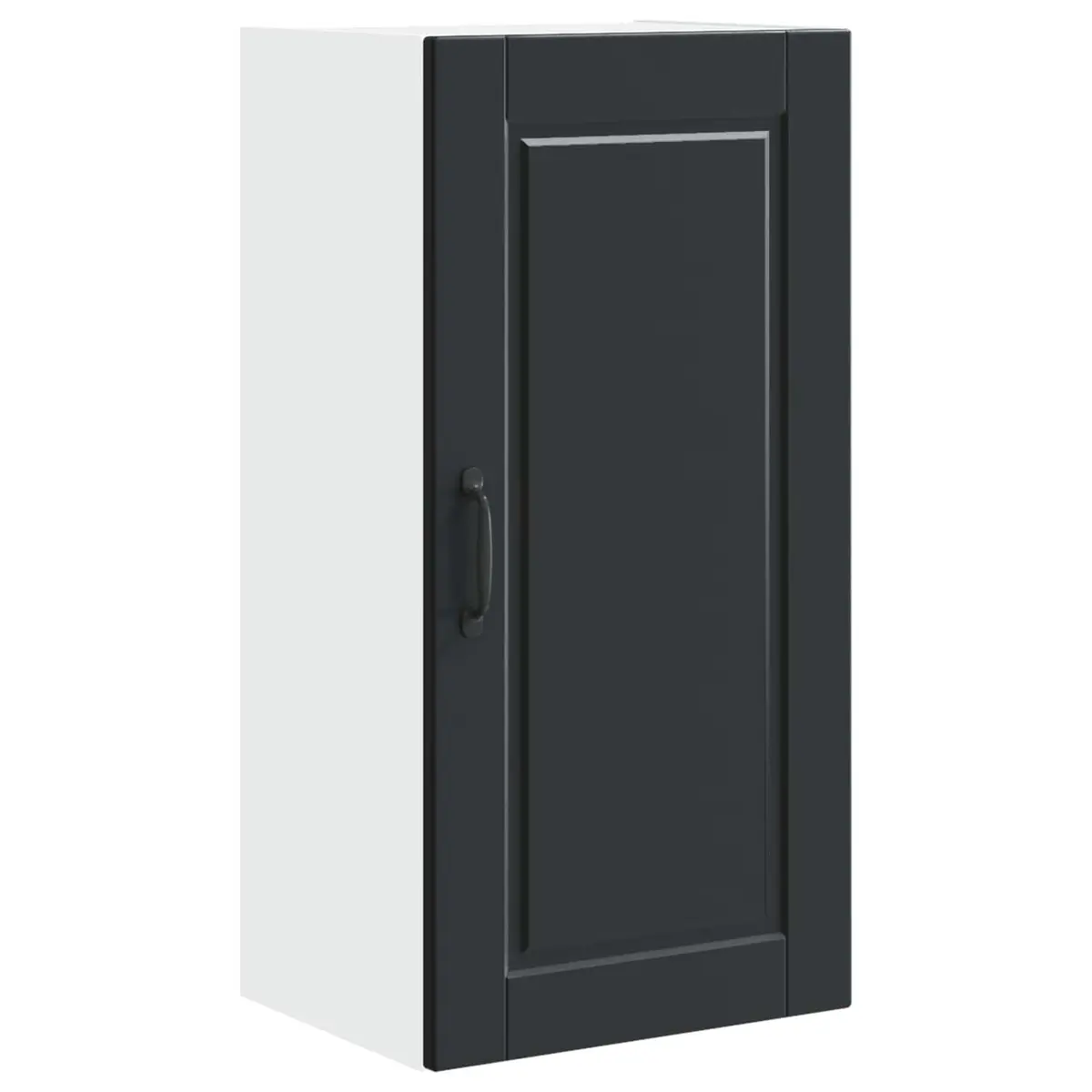 Wall Cabinet Engineered Wood 40x31x80cm Black Shelves Organiser