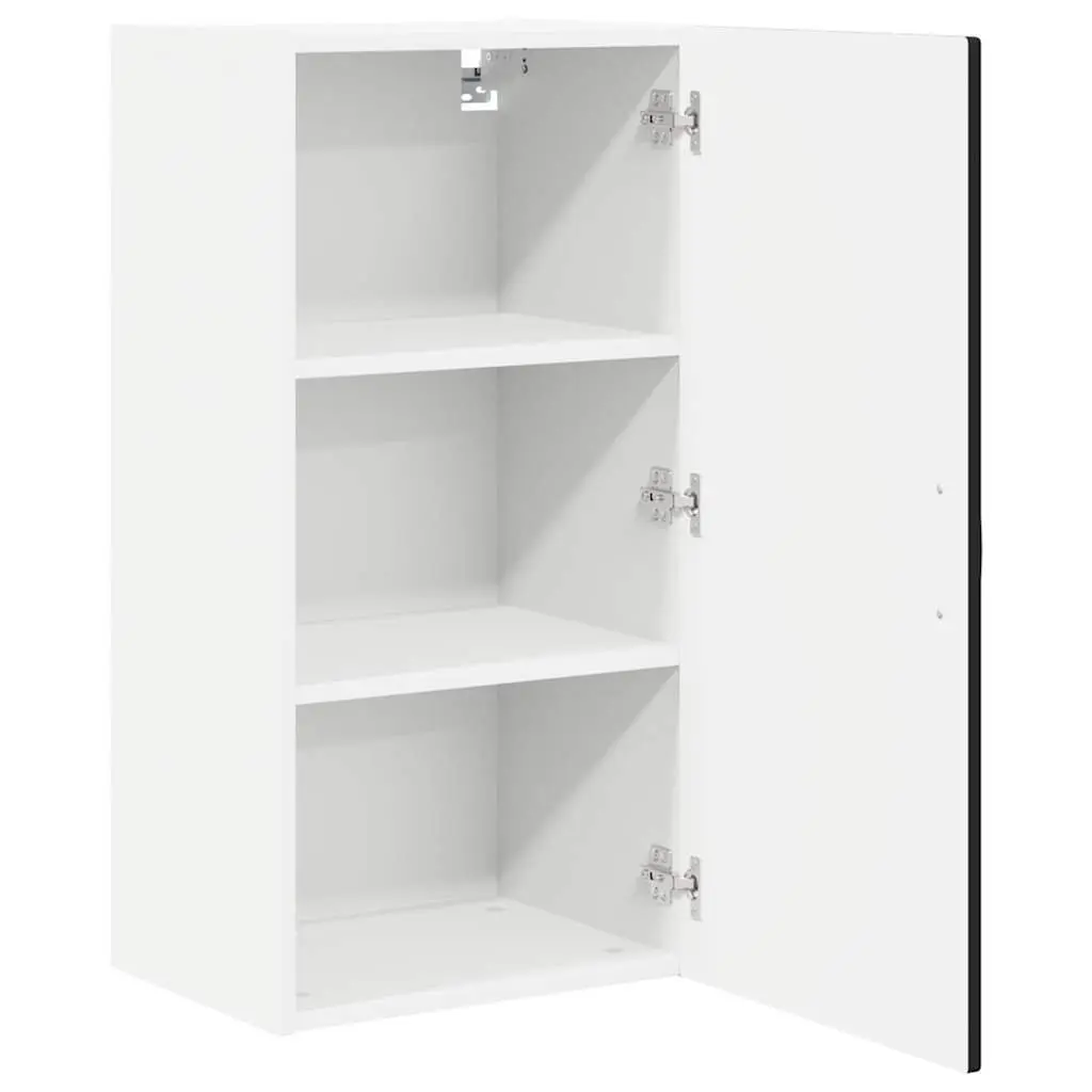 Wall Cabinet Engineered Wood 40x31x80cm Black Shelves Organiser