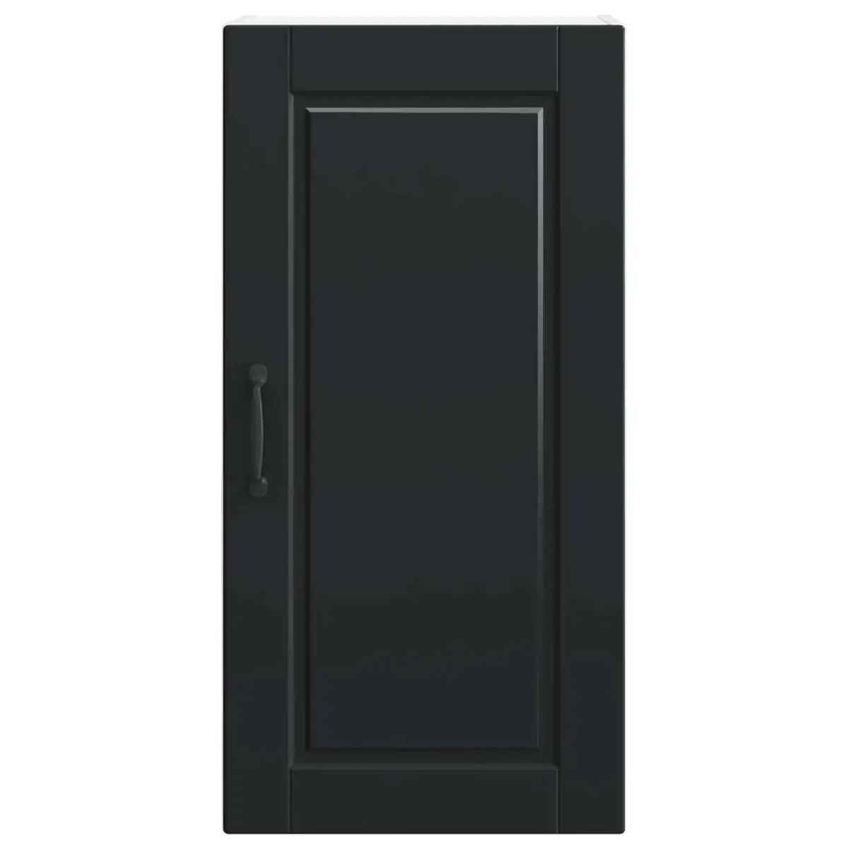 Wall Cabinet Engineered Wood 40x31x80cm Black Shelves Organiser