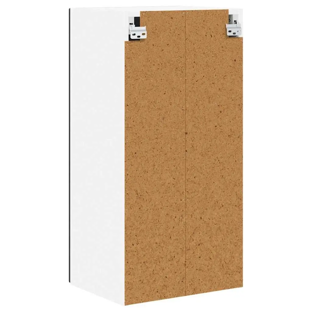 Wall Cabinet Engineered Wood 40x31x80cm Black Shelves Organiser