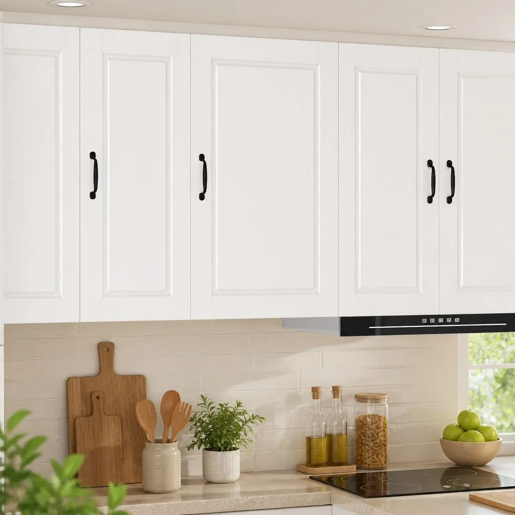 Wall-Mounted Kitchen Cabinet Engineered Wood White 50x31x80cm Storage with Compartments and Shelves