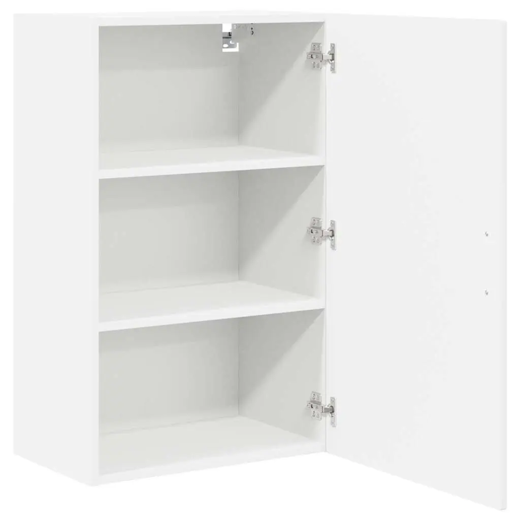 Wall-Mounted Kitchen Cabinet Engineered Wood White 50x31x80cm Storage with Compartments and Shelves