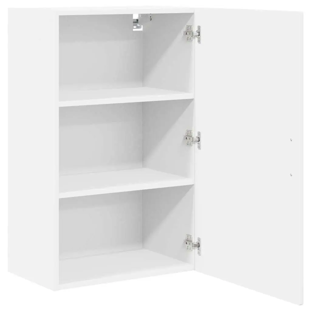 Wall Mounted Cabinet High Gloss White Engineered Wood 50 x 31 x 80 cm Kitchen Storage with Multiple Shelves and Compartments