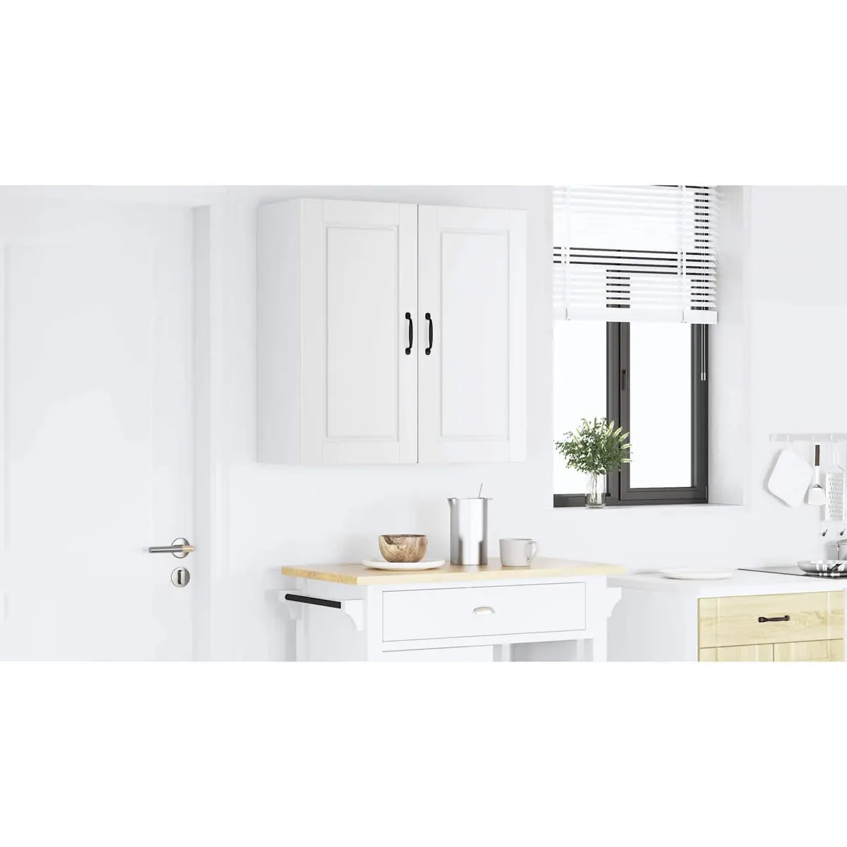 Wall Cabinet PORTO White 80 x 31 x 80 cm Kitchen Storage Engineered Wood