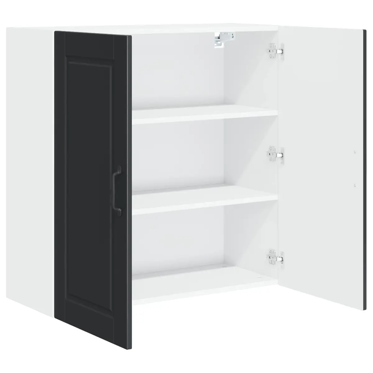 Wall Cabinet PORTO Black Kitchen Storage Engineered Wood 80x31x80cm