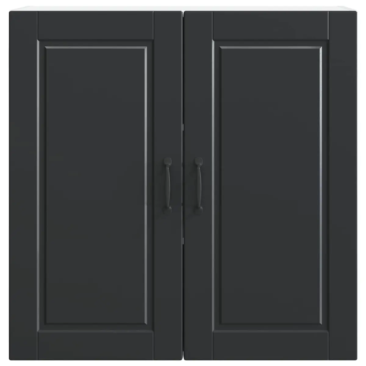 Wall Cabinet PORTO Black Kitchen Storage Engineered Wood 80x31x80cm