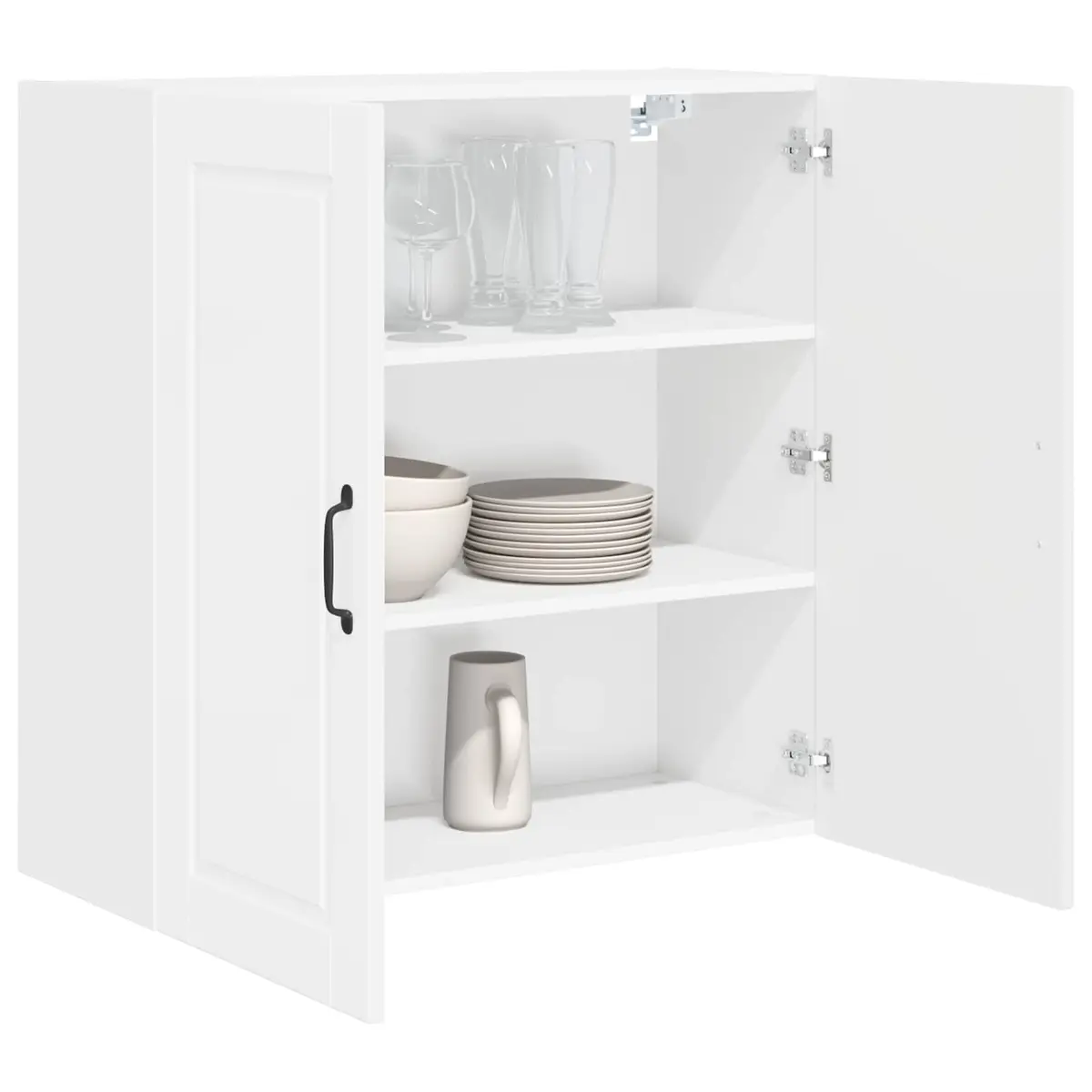 Wall-mounted cabinet modern engineered wood storage 80x31x80cm high gloss white for kitchen use