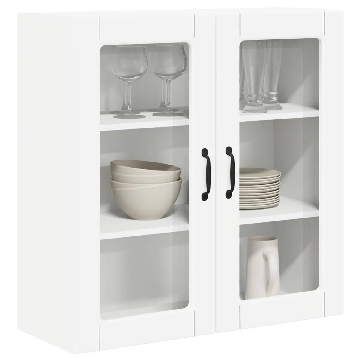 Wall Glass Cabinet Engineered Wood 80x31x80cm White