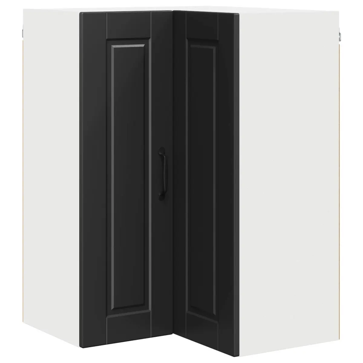 Wall Corner Kitchen Cabinet Black 57x57x80cm Storage Shelves Organiser Unit