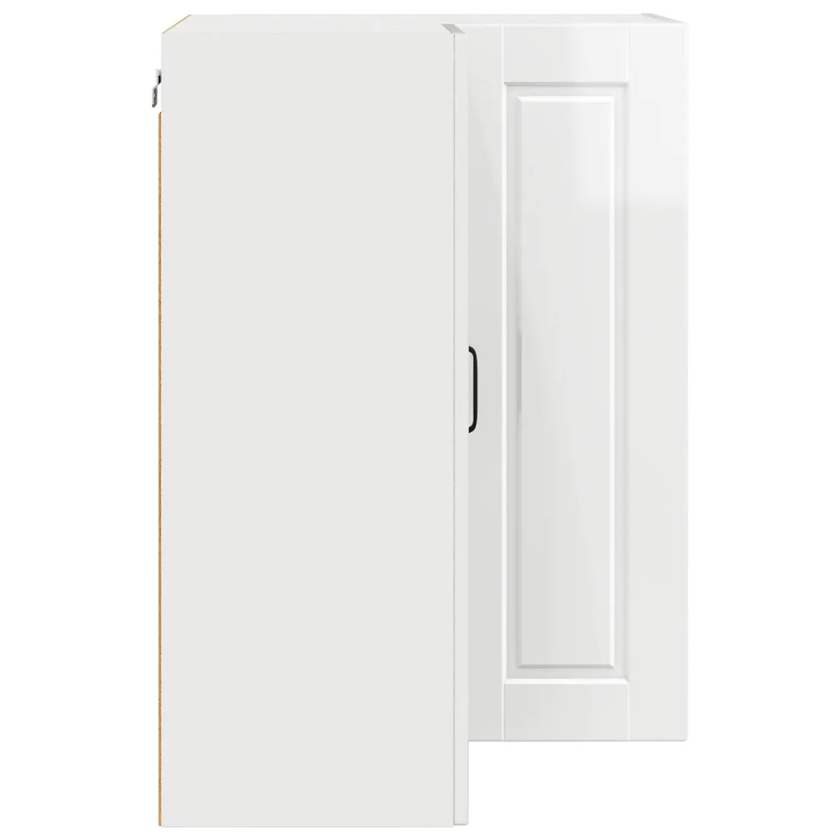 Corner Wall Cabinet Engineered Wood White 57x57x80cm High Gloss Kitchen Storage