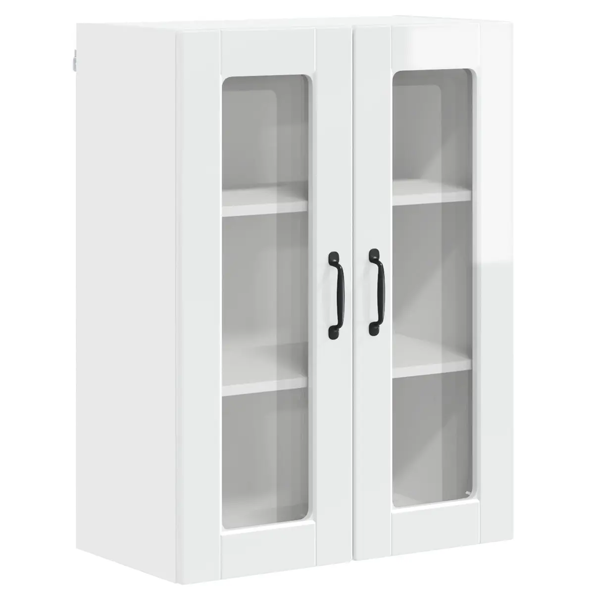 Wall Mounted Kitchen Storage Cabinet Engineered Wood High Gloss White 60x31x80cm