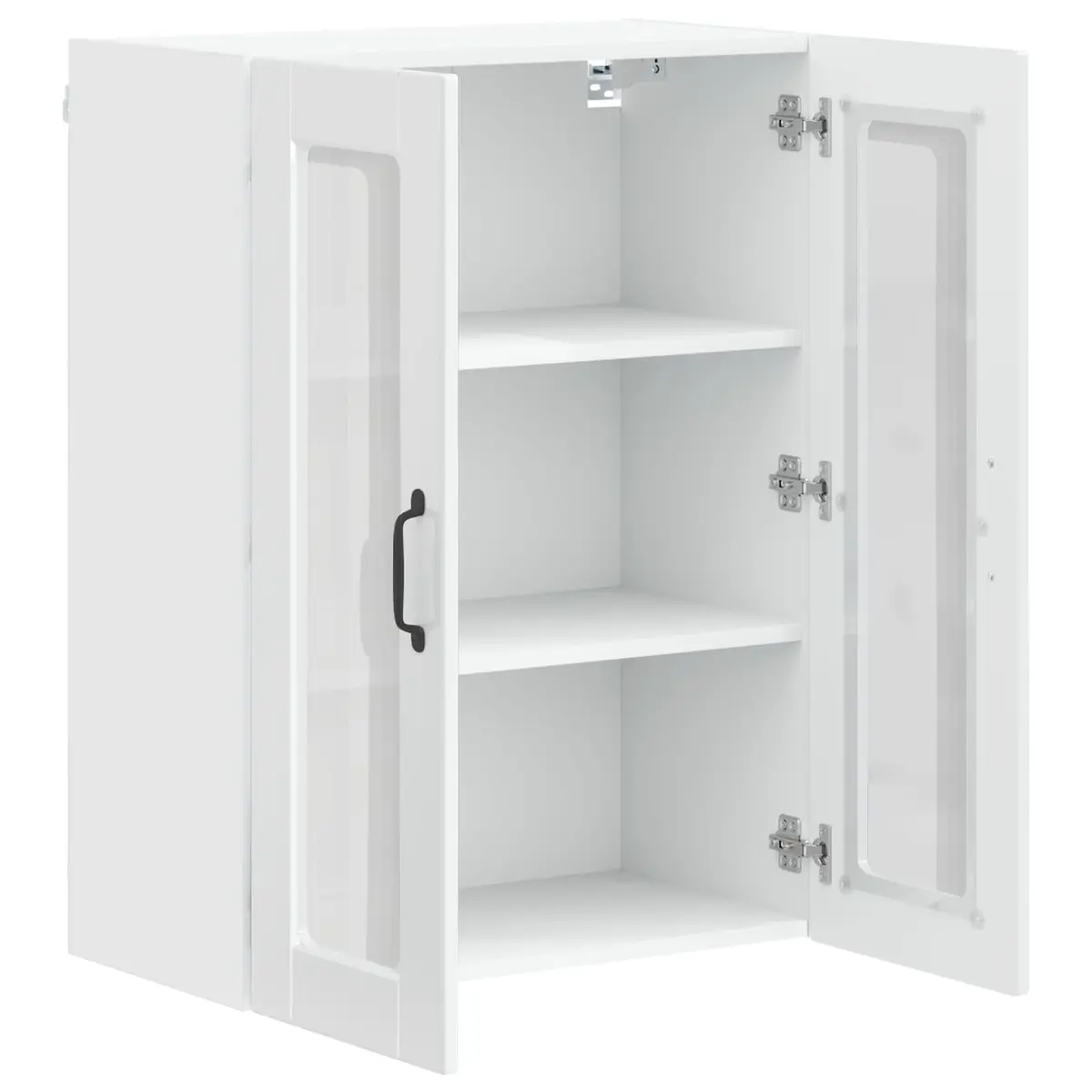 Wall Mounted Kitchen Storage Cabinet Engineered Wood High Gloss White 60x31x80cm