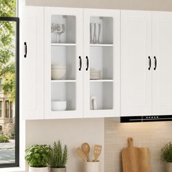 Practical Wall-Mounted Kitchen Cabinet White 40x31x100cm