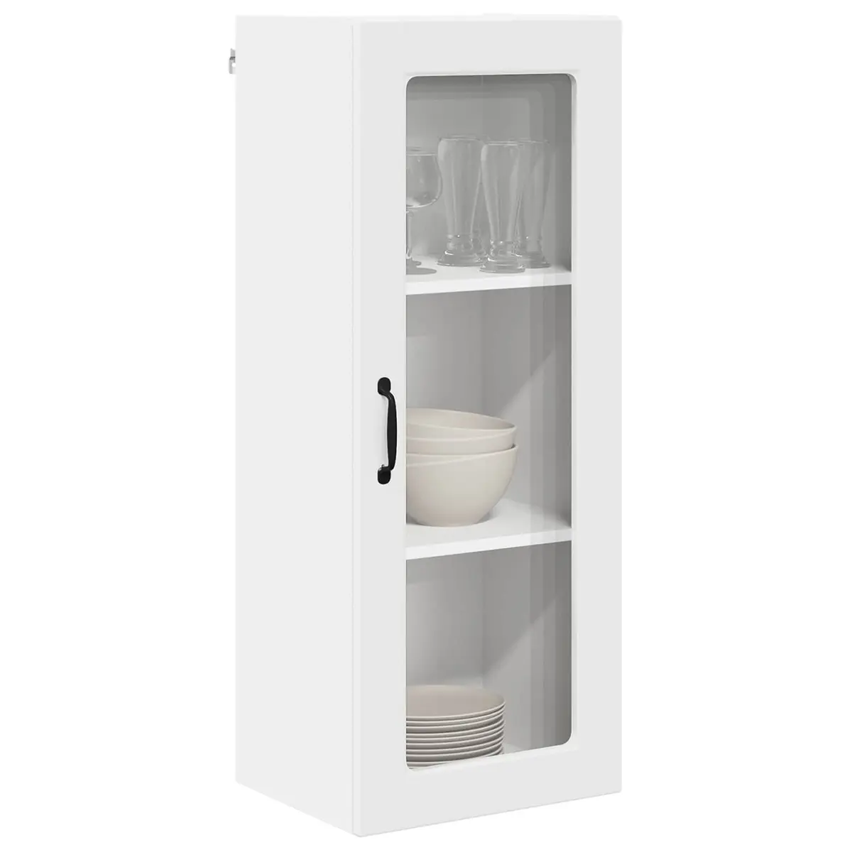 Wall-Mounted Kitchen Cabinet Engineered Wood 40x31x100cm White Storage Shelving Unit