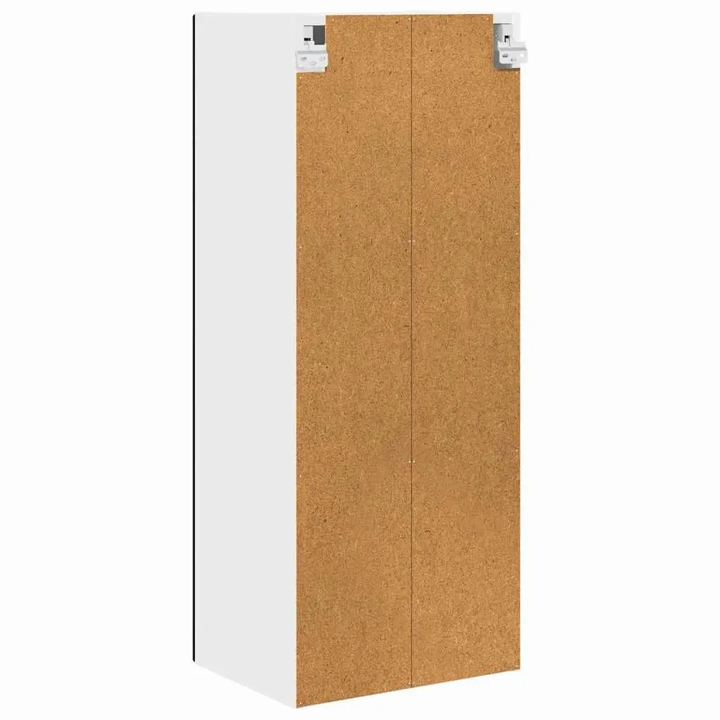Glass Wall Cabinet Engineered Wood Black 40x31x100cm Modern Kitchen Storage