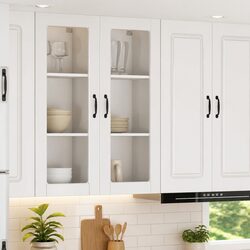 Versatile High Gloss White Wall Kitchen Cabinet